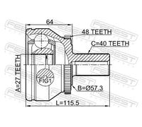 JOINT KIT, DRIVE SHAFT FOR VOLVO FEBEST 2710-XC90WDA48