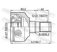 FEBEST 2711-XC70LH Joint kit, drive shaft