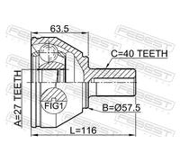 Fits FEBEST 2910-FLIIF OUTER CV JOINT 27X57.3X40 ⭐UK Stock⭐