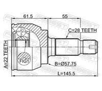 JOINT KIT DRIVE SHAFT 2910-FLIIR FOR LAND ROVER FREELANDER/VAN LR2/SUV 2.2L 4cyl