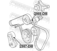 FEBEST 2988-DIII Deflection / guide pulley, V-ribbed belt