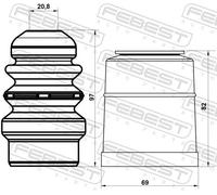 Fits FEBEST ADSHB-A4IIF-KIT FRONT SHOCK ABSORBER COVER WITH REBOUND ⭐UK Stock⭐