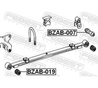 Bush, leaf spring for MERCEDES-BENZ B906 B907 B910 B904 FEBEST BZAB-007