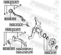 Control Arm-/Trailing Arm Bush for MERCEDES-BENZ W212 S212 FEBEST BZAB-053