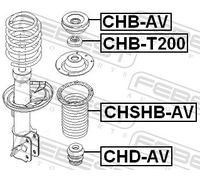 Febest Front Top Strut Mount CHB-AV - Shock Absorber Mount for Chevrolet Aveo Sedan - UK Stock