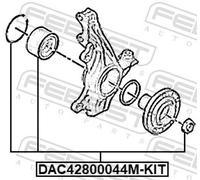 WHEEL BEARING FOR PEUGEOT 308 FEBEST DAC42800044M-KIT FITS FRONT AXLE
