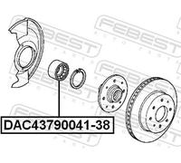 Febest Wheel Bearing DAC43790041-38 – Front Axle, Both Sides – Fits Honda