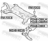 Febest FDAB-CB8RH Front Lower Right Control Arm Bush Fits Ford C-Max Focus