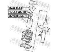 Fits FEBEST FDD-FOCIIIF FRONT SHOCK ABSORBER REBOUND FORD FOCUS CB8 2 ⭐UK Stock⭐