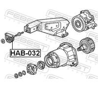 MOUNTING DIFFERENTIAL HAB-032 FOR HONDA D15B 1.5L 4cyl CAPA