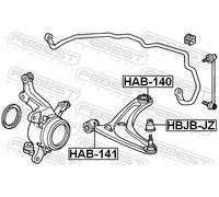 FEBEST HAB-140 Trailing arm / Suspension arm bush