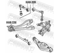 CONTROL ARM-/TRAILING ARM BUSH FOR HONDA FEBEST HAB-226 FITS REAR AXLE, FRONT