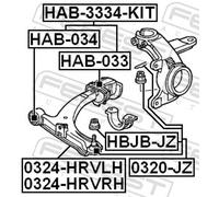 FEBEST HAB-3334-KIT Trailing arm / Suspension arm bush