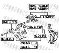 Febest HAB-REBRH Behind The Axle Front Right Control Arm Bush Fits Acura Honda