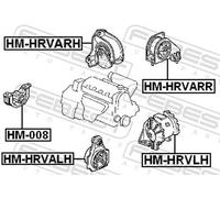 Febest Engine Mount HM-HRVARR Rear Fits Honda HR-V 50810S2H000/50810S2H990