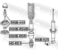 Air shock absorber cover Rear Axle HSHB-RDR FEBEST for HONDA CR-V I CR-V Mk II
