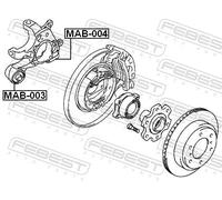 Rear Knuckle Arm Bush FEBEST MAB-003 for Mutsubishi Pajero Shogun