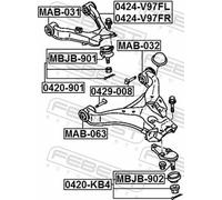 Wishbone bush Lower Front Axle MAB-032 FEBEST for MITSUBISHI PAJERO/SHOGUN IV