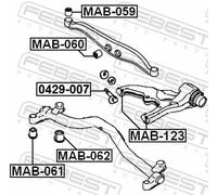 FEBEST MAB-123 Trailing arm / Suspension arm bush