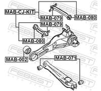 FEBEST MAB-CJ-KIT Trailing arm / Suspension arm bush