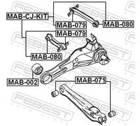FEBEST MAB-CJ-KIT Trailing arm / Suspension arm bush