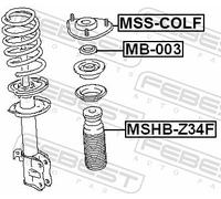 Febest Top Strut Mount Anti-Friction Bearing MB-003 - Front (Left/Right) - Fits Mitsubishi Colt