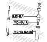 Febest Rubber Buffer Suspension MD-NA4R - Rear Shock Absorber Rebound for Mitsubishi Chariot GR