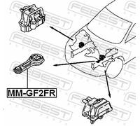 Engine mount Front Rubber-Metal Mount MM-GF2FR FEBEST for MITSUBISHI