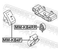 Febest Engine Mount MM-KB4RR – Rear, Fits Mitsubishi L200 / Triton / Shogun Sport III