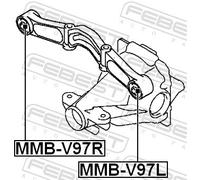 4x ✅Fits FEBEST MMB-V97R SILENT DIFFERENTIAL SUPPORT BLOCK MITSUBISH ⭐UK Seller⭐