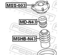 Febest Shock Absorber Mounting MSS-003 - Front - Fits Mitsubishi RVR N1/N10
