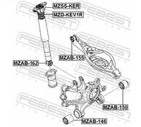Febest Suspension Bush MZAB-162 Rear Shock Absorber Silentblock Fits Mazda CX-5 KE20 UK Stock