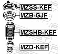 Febest Anti-Friction Bearing MZB-GJF - Front Suspension Strut Support Mount for Mazda 3, CX-5