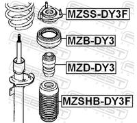 Febest Shock Absorber Protective Bellow MZSHB-DY3F – Front Axle Cap for Ford Fiesta/Van/VI, Mazda