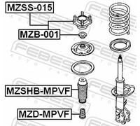 Fits FEBEST MZSS-015 FRONT SHOCK ABSORBER MOUNTING, REPAIR KI