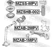 Febest Shock Absorber Mount MZSS-MPV Front Top Strut Fits Mazda MPV LB8234380
