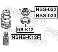 Febest Front Shock Absorber Boot Gaiter Dust Cover NSHB-K12F for Nissan Cube/Note/NV200/Tiida