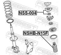 Febest Front Shock Absorber Cover NSHB-N15F - Fits Nissan Sunny B14 - UK Stock