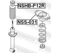 Febest Rear Shock Absorber Bellow Cap NSHB-P12R for Nissan PRIMERA 55240-AU400 55240-AU000