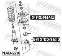 Febest Front Shock Absorber Bellow Cap NSHB-R51MF - Fits Nissan Pathfinder III, NP300 Navara, Xterra
