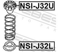 Febest Spring Cap NSI-J32L - Rear Spring Lower Insert - Fits Nissan Teana J31 2006 - UK Stock