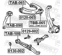 FEBEST TAB-100 Trailing arm / Suspension arm bush