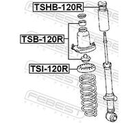 Febest Shock Absorber Spacer Bush TSB-120R Rear Fits Toyota Celica, Pontiac