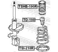 Air shock absorber cover Rear Axle TSHB-190R FEBEST for TOYOTA CARINA E VI