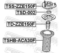 Febest Front Strut Mount TSS-ZZE150F - Fits Toyota/Lexus Auris/Blade/Corolla
