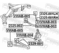 FEBEST VWAB-005 Trailing arm / Suspension arm bush