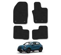 Fits Fiat 500X (2015+) Car mats Compatible Accessories Carpet Black Trim