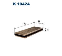 Fits FILTRON K 1042A Filter, cabin air K 1042A Cabin filter with activated carb