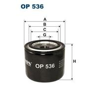 Oil filter FILTRON OP 536 for AIXAM CROSSOVER 0.5 2012-2016