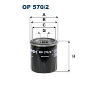 Filtron Oil Filter OP 570/2 for Cadillac, Chevrolet, MG, Opel, Vauxhall